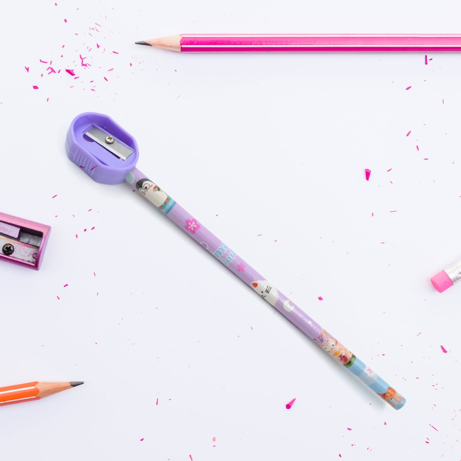 School Supplies Stationery Kit with 1 Pencil Box Case 2 Pencils 6 Crayon Colors 1 Ruler Scale 1 Eraser 1 Sharpener Stationary Kit for Girls Pencil Pen Book Eraser Sharpener Crayons - Stationary Kit Set for Kids Birthday Gift (12 Pc Set) - Springkart 