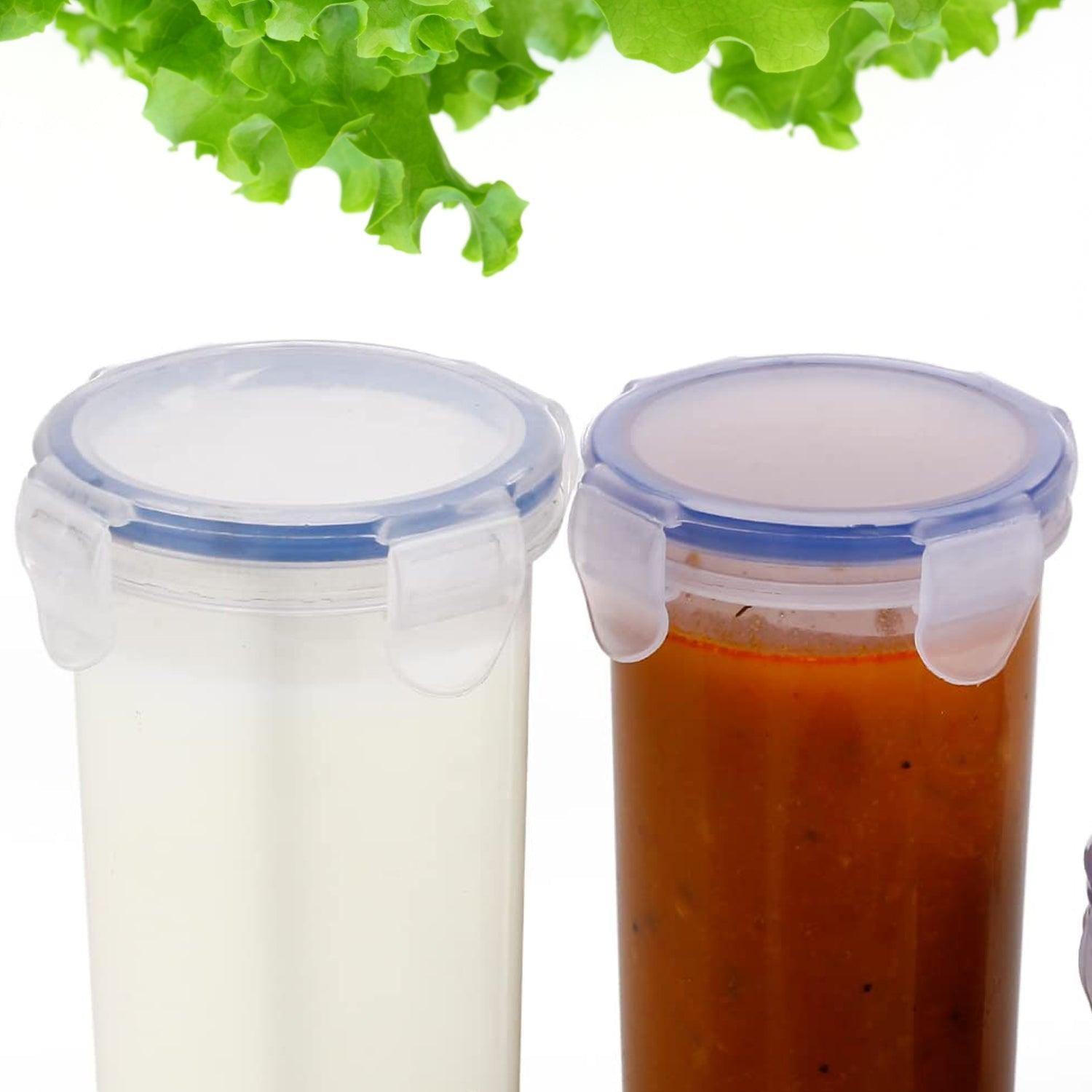 Plastic Liquid Round Airtight Food Storage Container with Leak Proof Locking Lid - Springkart 