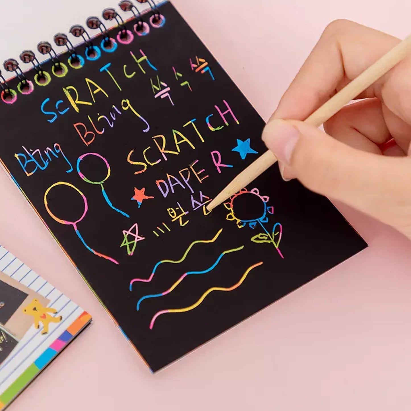 Crafts Rainbow Art Scratch Paper Book (10 Pages, Pack of 1) - Springkart 