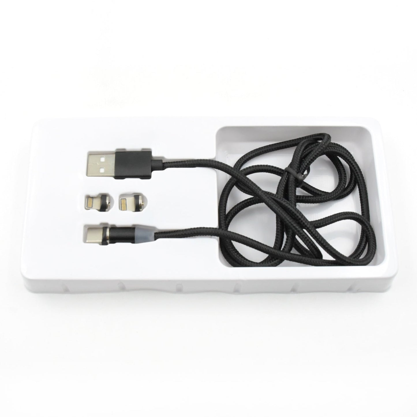 Magnetic Charging Cable 3 in 1 Metal Magnetic Micro USB Type C Lighting Cable with LED, Multiple Charging Adapters for All Android and all Smartphones (Compatible with All Android and iPhone Smartphones, Tablet, PC, Mobile - Springkart 