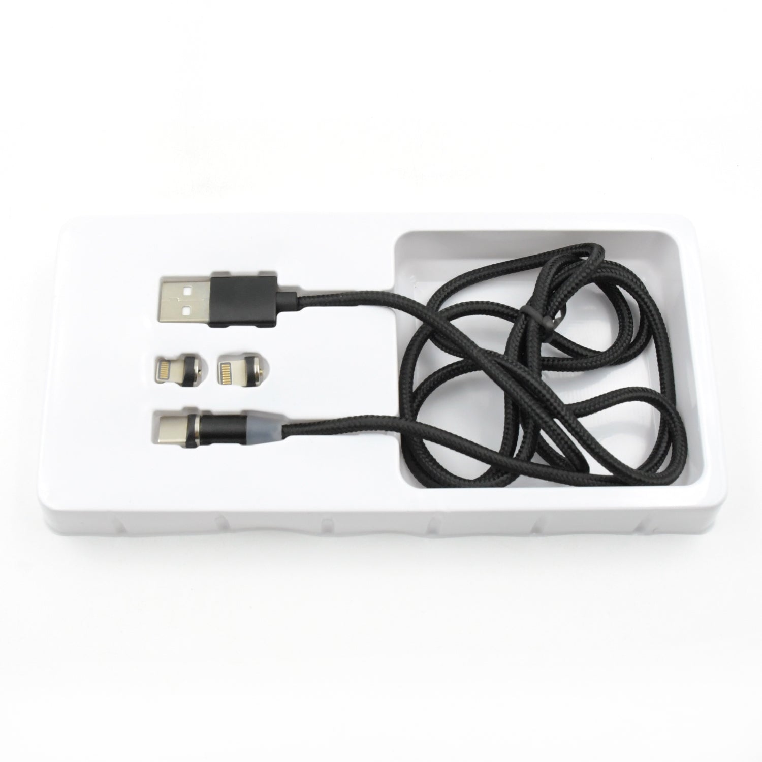 Magnetic Charging Cable 3 in 1 Metal Magnetic Micro USB Type C Lighting Cable with LED, Multiple Charging Adapters for All Android and all Smartphones (Compatible with All Android and iPhone Smartphones, Tablet, PC, Mobile - Springkart 