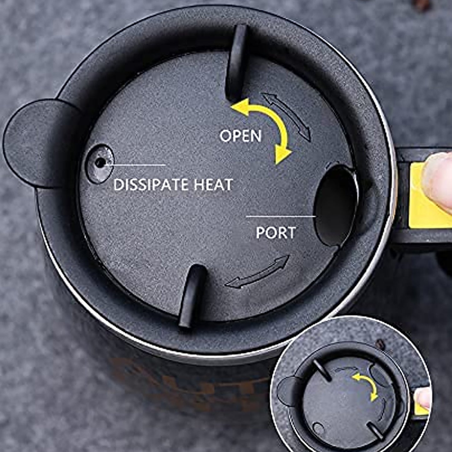 Self Stirring Mug With Lid used in all kinds of household and official places for serving drinks, coffee, any types of beverages etc. (1 Pc / 400 ML) - Springkart 