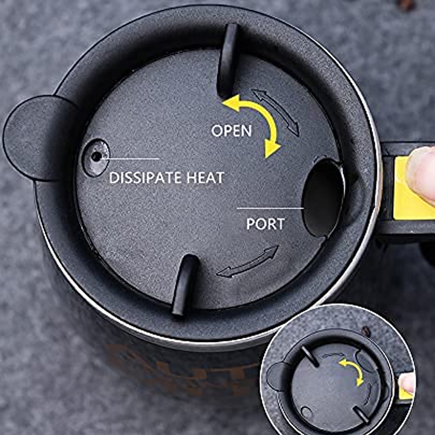 Self Stirring Mug With Lid used in all kinds of household and official places for serving drinks, coffee, any types of beverages etc. (1 Pc / 400 ML) - Springkart 