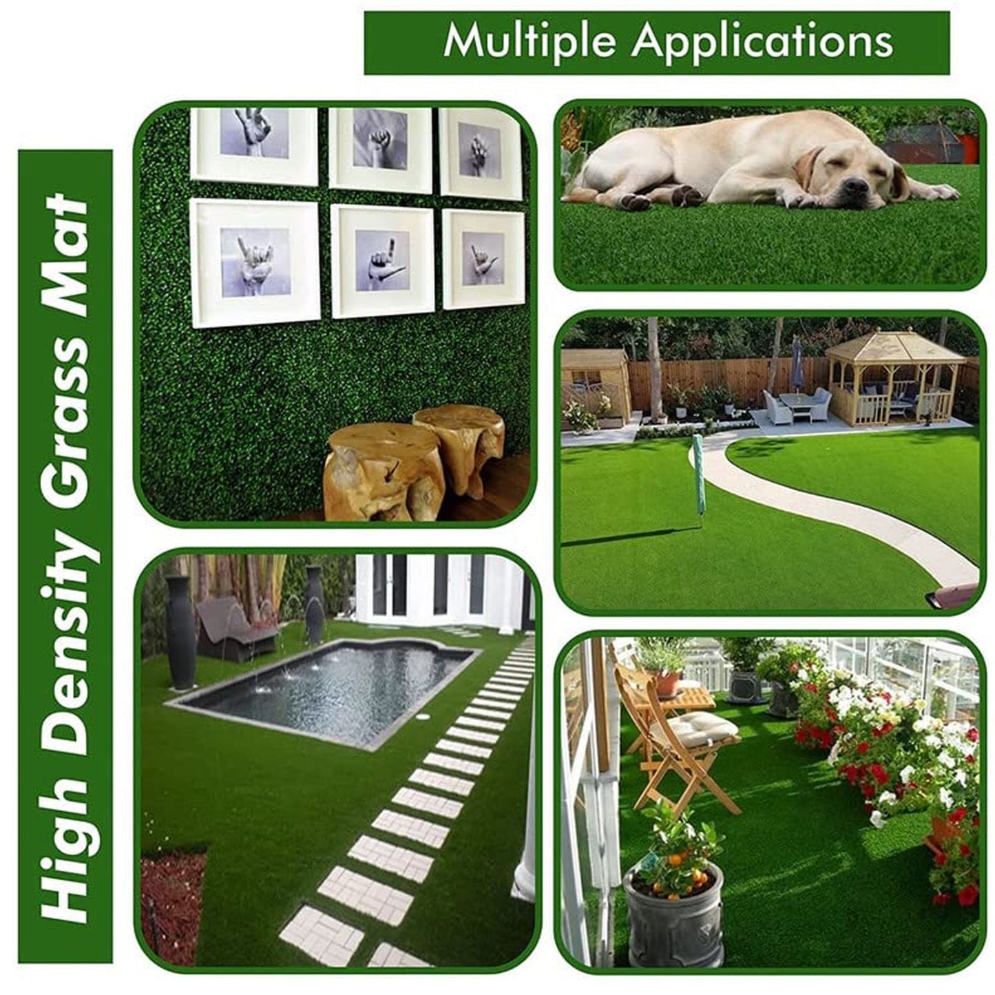 Artificial Grass for Balcony Or Doormat, Soft and Durable Plastic Turf Carpet 58x38cm - Springkart 