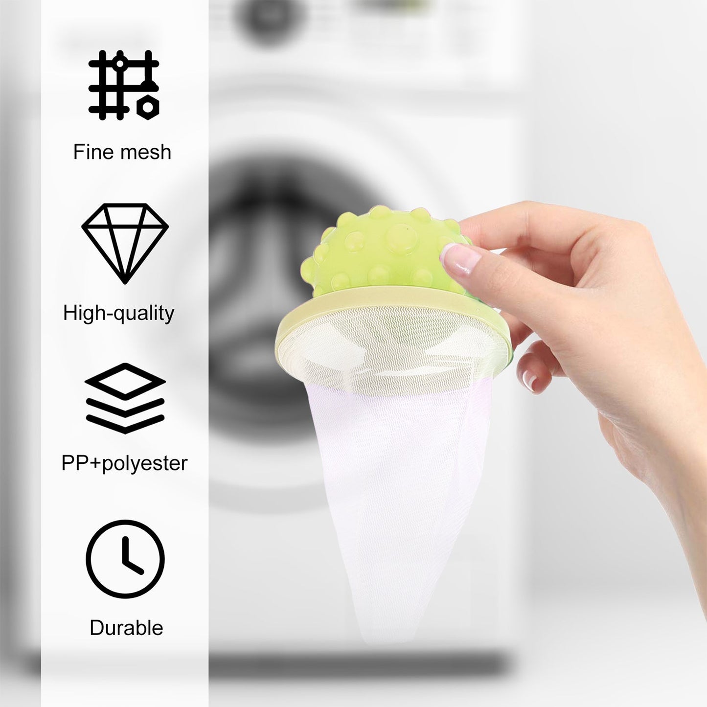Reusable Washing Machine Floating Cylindrical Shape Lint Mesh Bag ( 1 Pc) - Springkart 