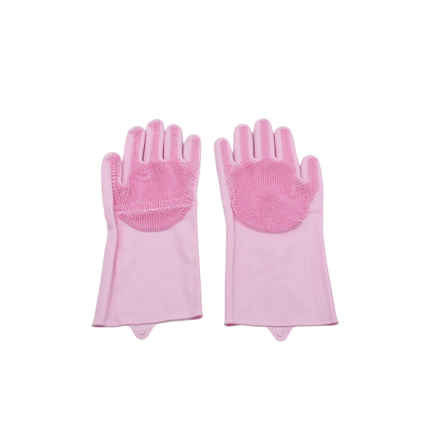 Dishwashing Gloves with Scrubber| Silicone Cleaning Reusable Scrub Gloves for Wash Dish Kitchen| Bathroom| Pet Grooming Wet and Dry Glove (1 Pair , 196Gm) - Springkart 