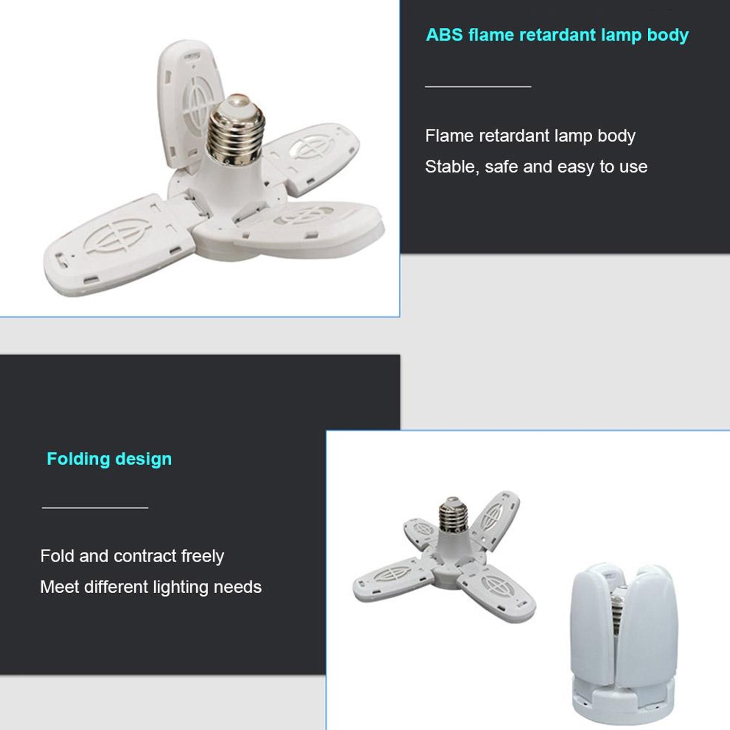 Fan Blade Led Bulb 28V Foldable LED Blade Fan Bulb ( 1 pc ) - Springkart 