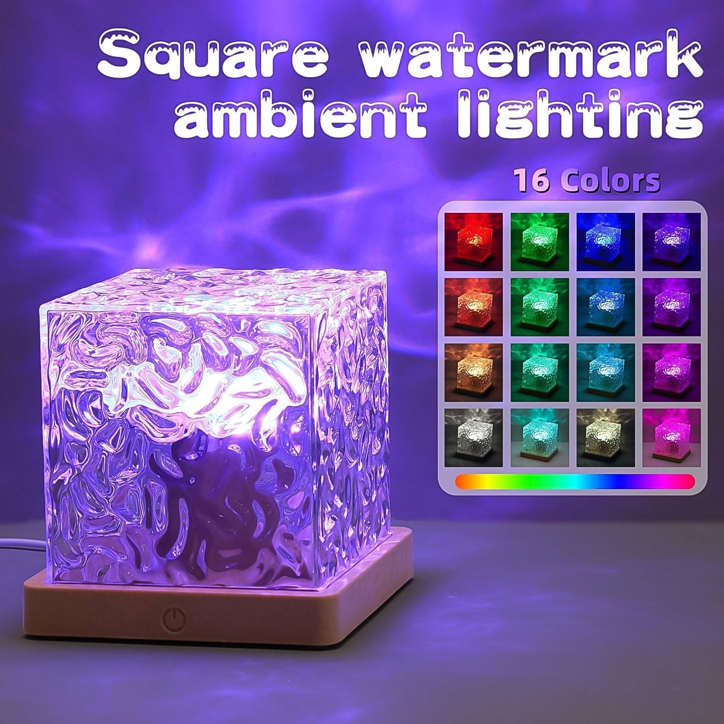 Dynamic Rotating Water Ripple Night Lamp With Remote - Springkart 
