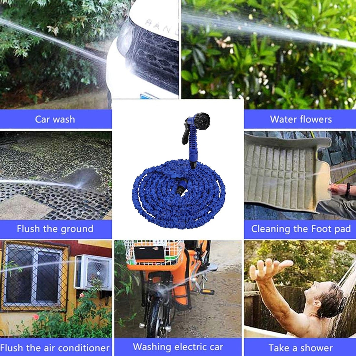 Expandable Magic Garden Hose with Spray Gun, 4 Metre Pipe 7 Spray Modes Nozzle (1 Set)