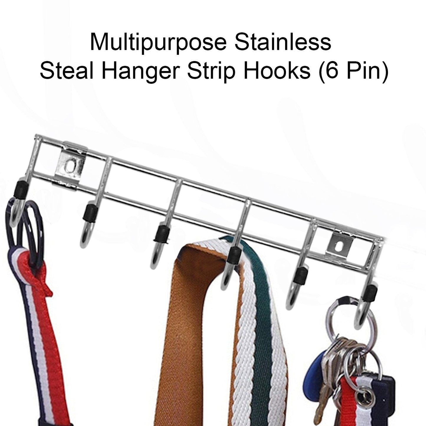 Multipurpose Stainless Steal Hanger Strip Hooks (6 Pin) - Springkart 