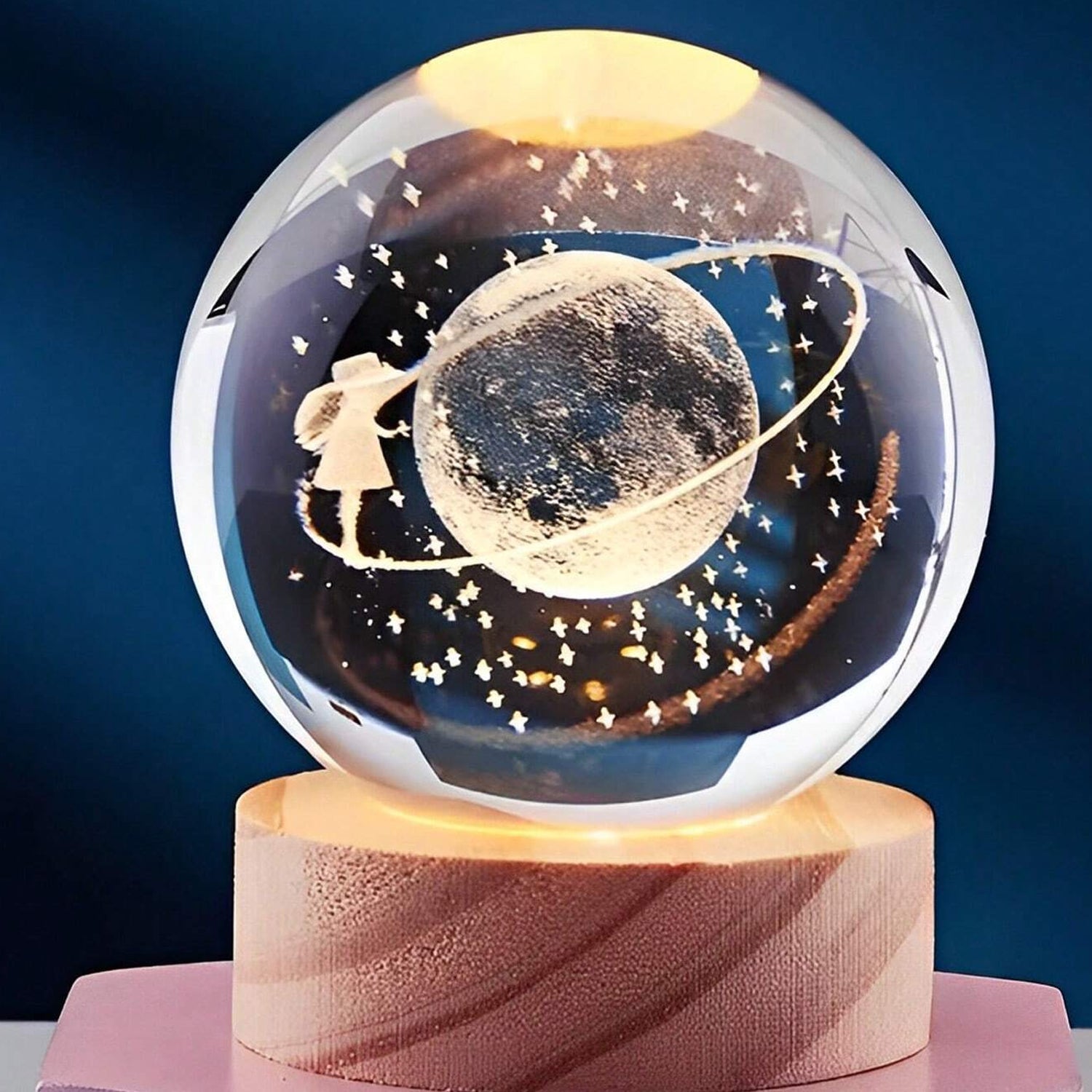 Astronaut Ball Night Light with Resin Base Decorative for Living Room Decor (1 Pc) - Springkart 