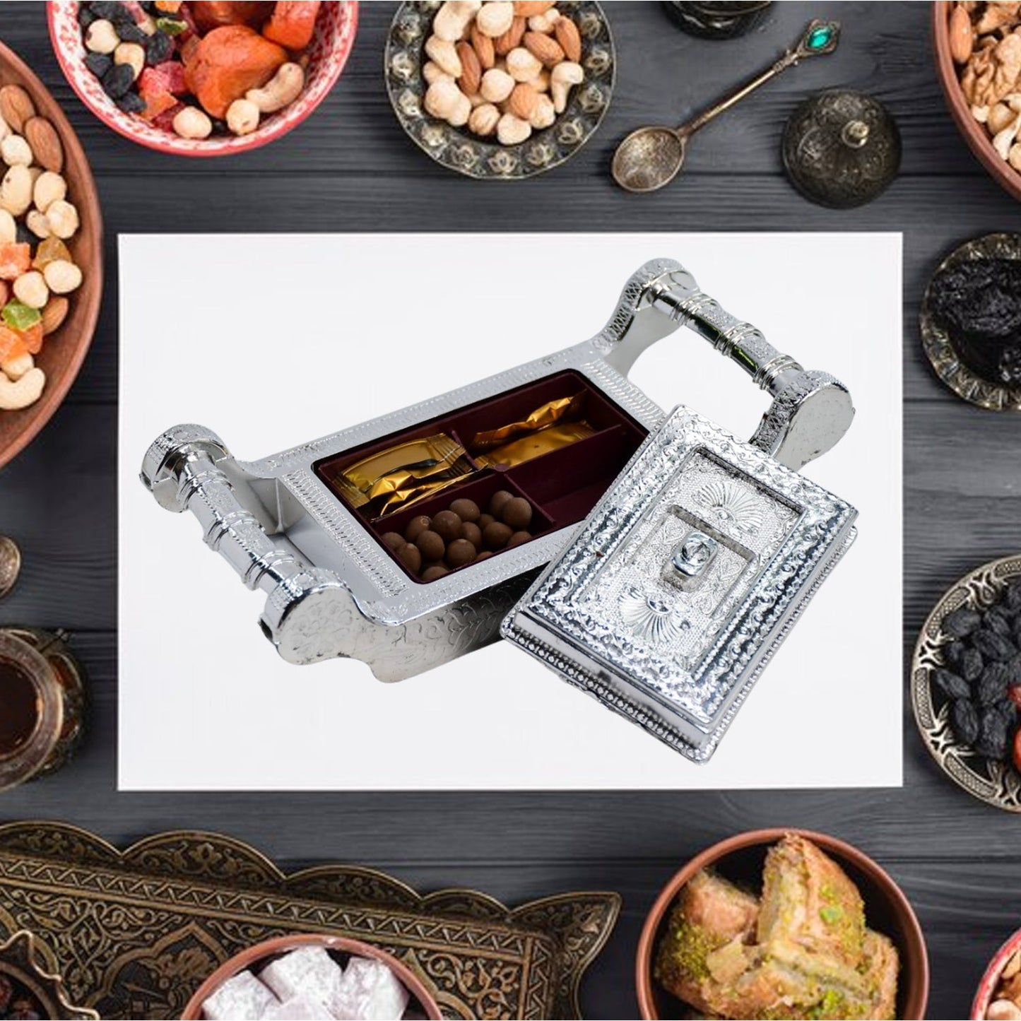 Decorative Platter Dry Fruit Mukhvas Serving Tray - Springkart 