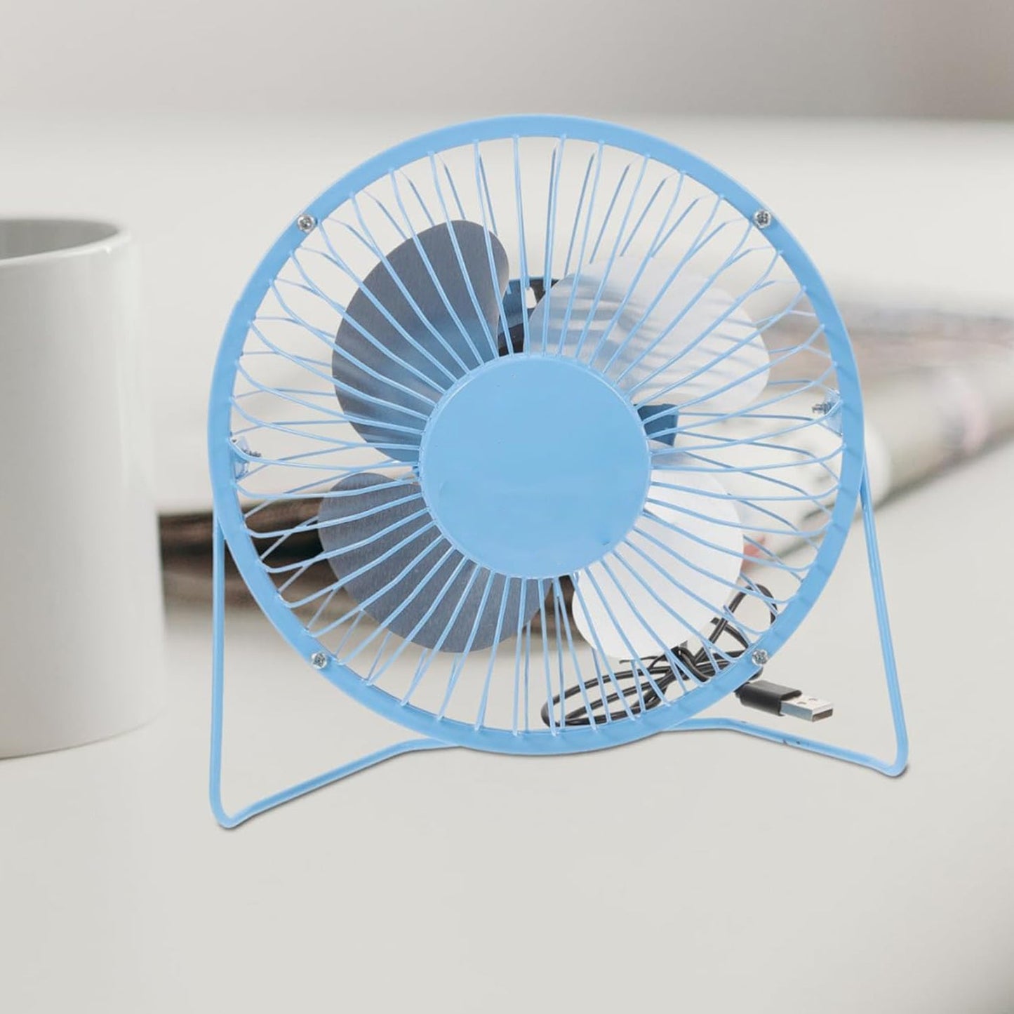 USB Table Desk Personal Metal Electronic Fan, Compatible with Computers, Laptops, Student Dormitory, Suitable For Office, School Use (1 Pc) - Springkart 