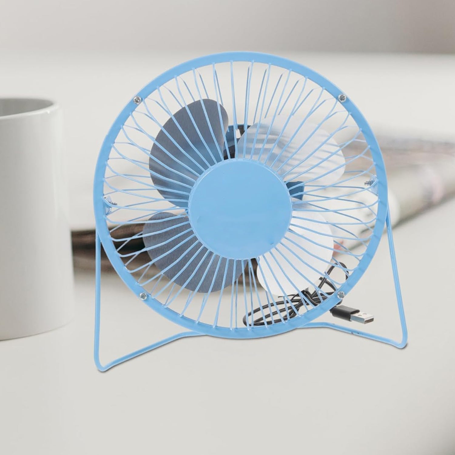 USB Table Desk Personal Metal Electronic Fan, Compatible with Computers, Laptops, Student Dormitory, Suitable For Office, School Use (1 Pc) - Springkart 