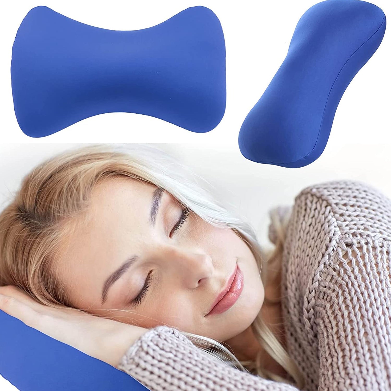 Microbead Roll Neck Pillow Mini Microbeads Bone Type Travel Pillow Soft Cushion Back Head Neck Support - Springkart 