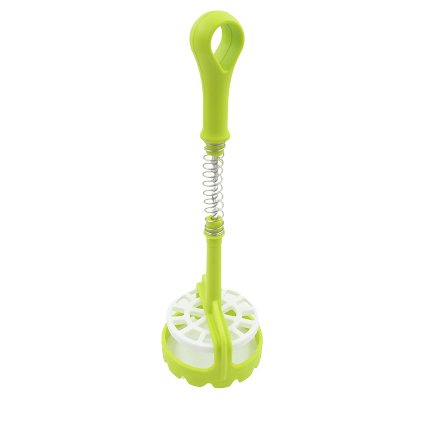Multi Functional One-Handed Plastic Manual Mashed Potatoes Masher, Mash Sweet Potato Masher with Comfort Grip and Stainless-Steel Spring Design for Nonstick Pans (1 Pc) - Springkart 