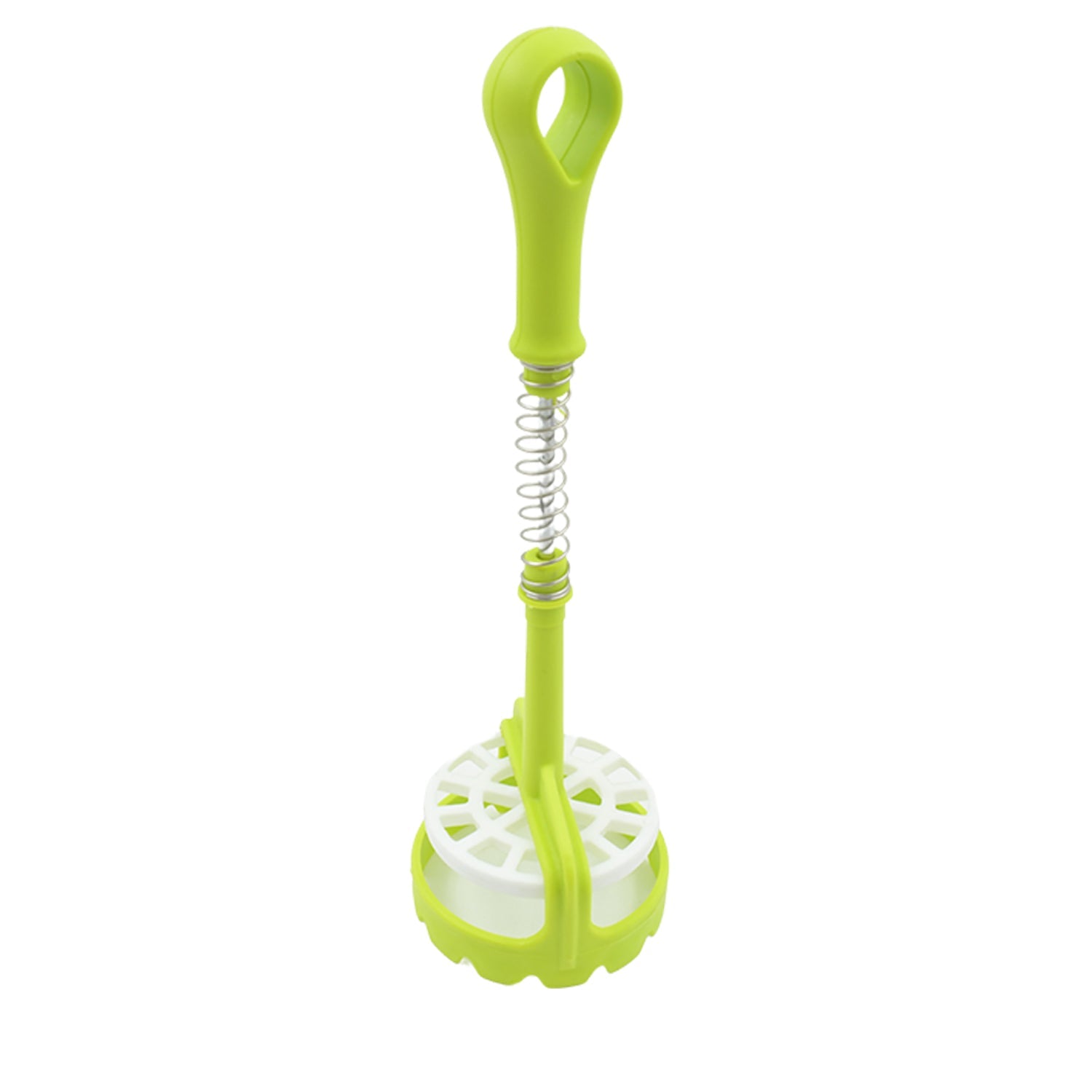 Multi Functional One-Handed Plastic Manual Mashed Potatoes Masher, Mash Sweet Potato Masher with Comfort Grip and Stainless-Steel Spring Design for Nonstick Pans (1 Pc) - Springkart 