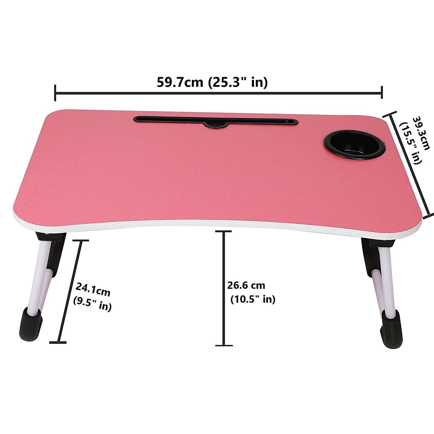 Multi-Purpose Laptop Desk for Study and Reading with Foldable Non-Slip Legs Reading Table Tray , Laptop Table ,Laptop Stands, Laptop Desk, Foldable Study Laptop Table ( PINK ) - Springkart 