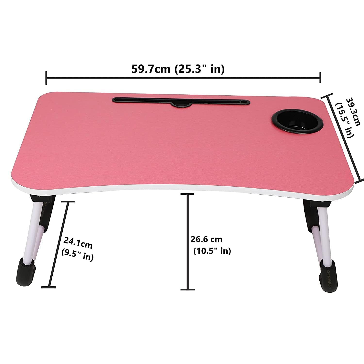 Multi-Purpose Laptop Desk for Study and Reading with Foldable Non-Slip Legs Reading Table Tray , Laptop Table ,Laptop Stands, Laptop Desk, Foldable Study Laptop Table ( PINK ) - Springkart 