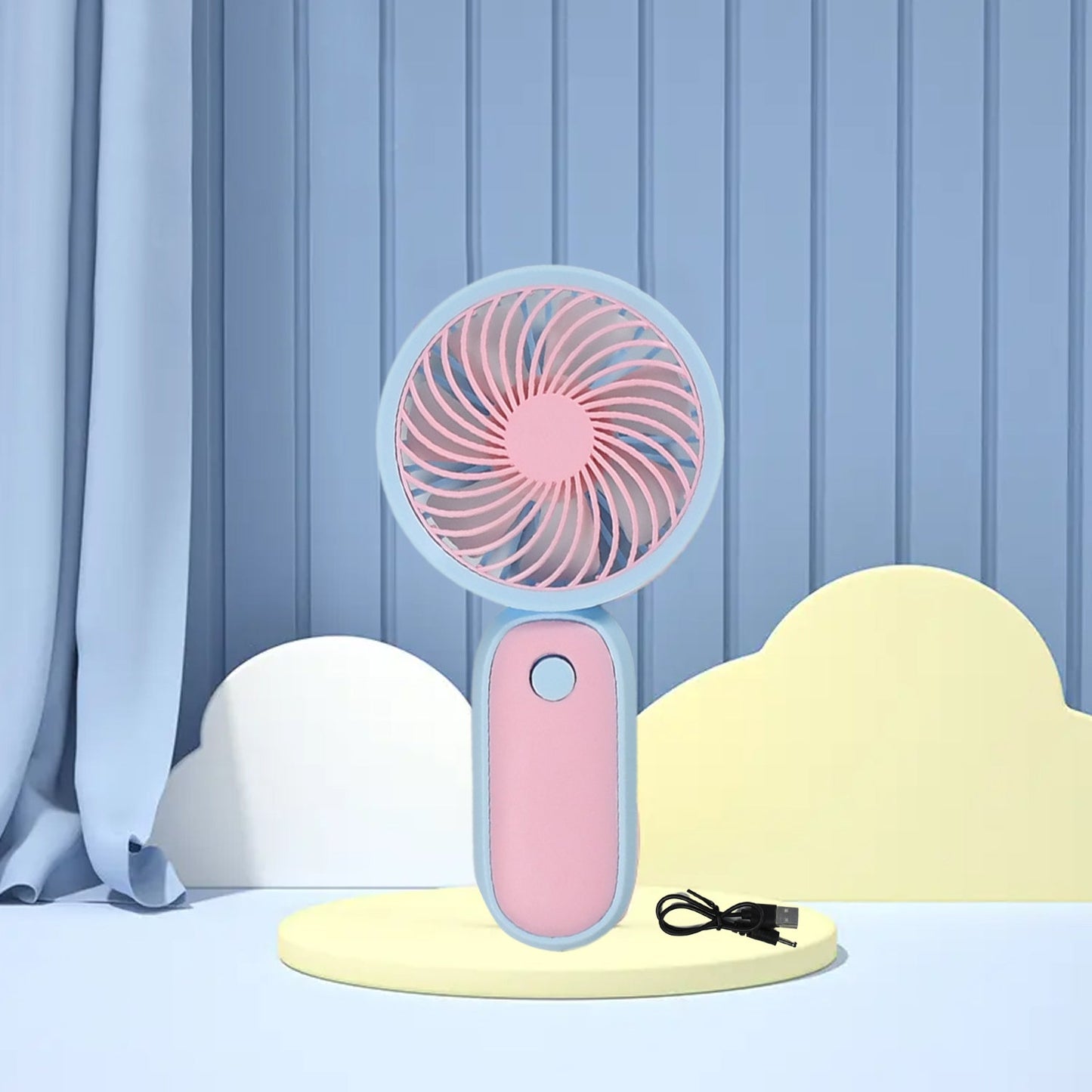 Mini Handheld Fan Portable Rechargeable Mini Fan Easy to Carry, for Home, Office, Travel and Outdoor Use (Battery Not Include) - Springkart 