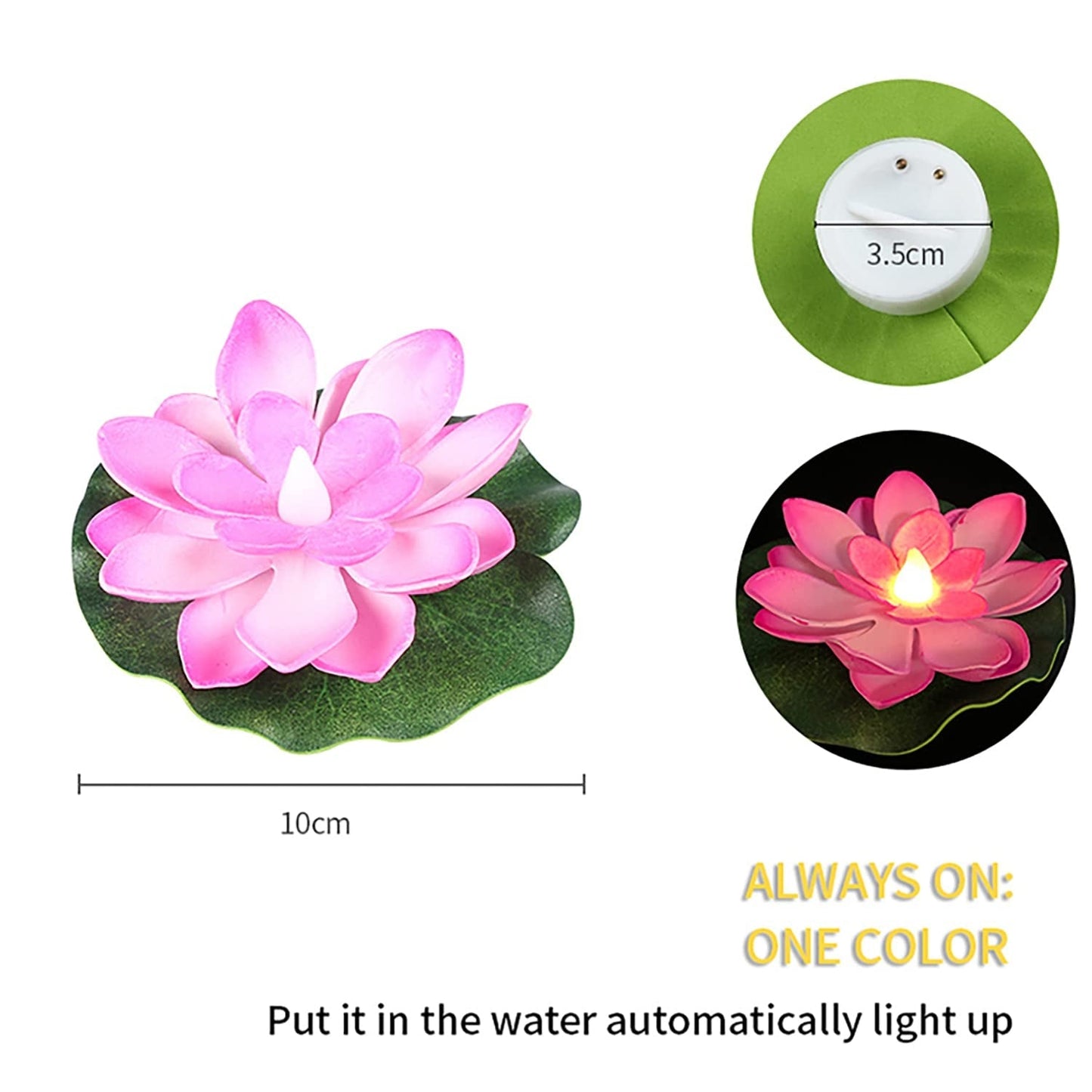 Lotus-shaped floating candles with LED lights for decoration