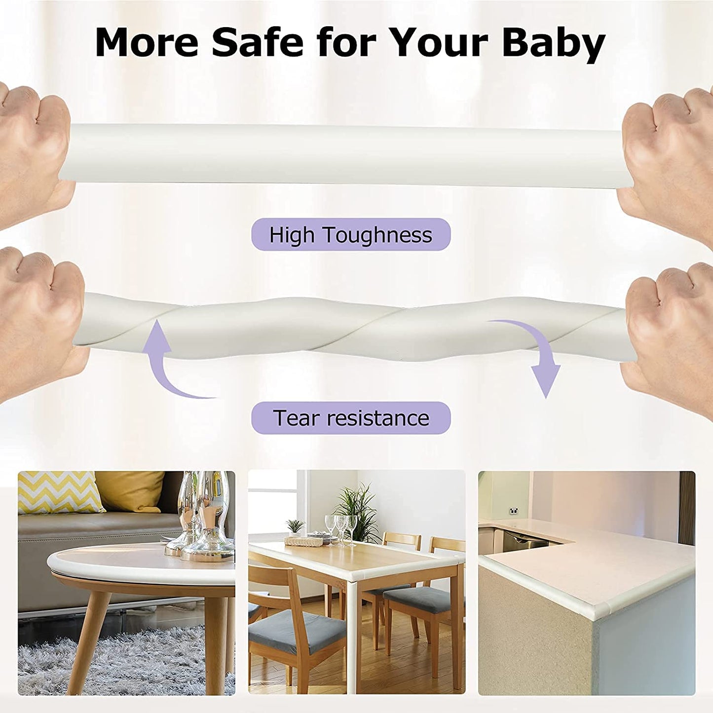 Corner Proofing Edge Protector Safe Corner Cushion for Table, Baby Safety Bumper Guard,Furniture, Bed, Soft Rubber Corner Protectors for Kids (2 Mtr) - Springkart 