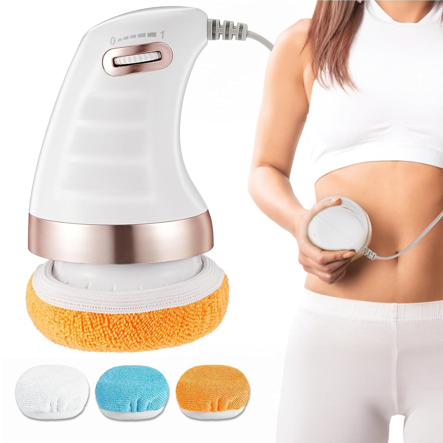 Body Massager Shaping Machine | Body Sculpting Massager with 3 Washable Pads |Adjustable Speeds | Electric Handheld Massager for Belly, Waist, Legs, Arms, Butt (1 Pc) - Springkart 