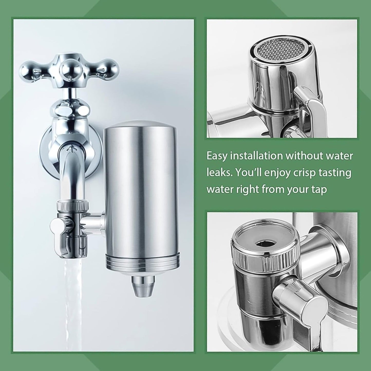 304 Stainless Steel Faucet Mount Water Filter, Water Purifier (1 Set) - Springkart 