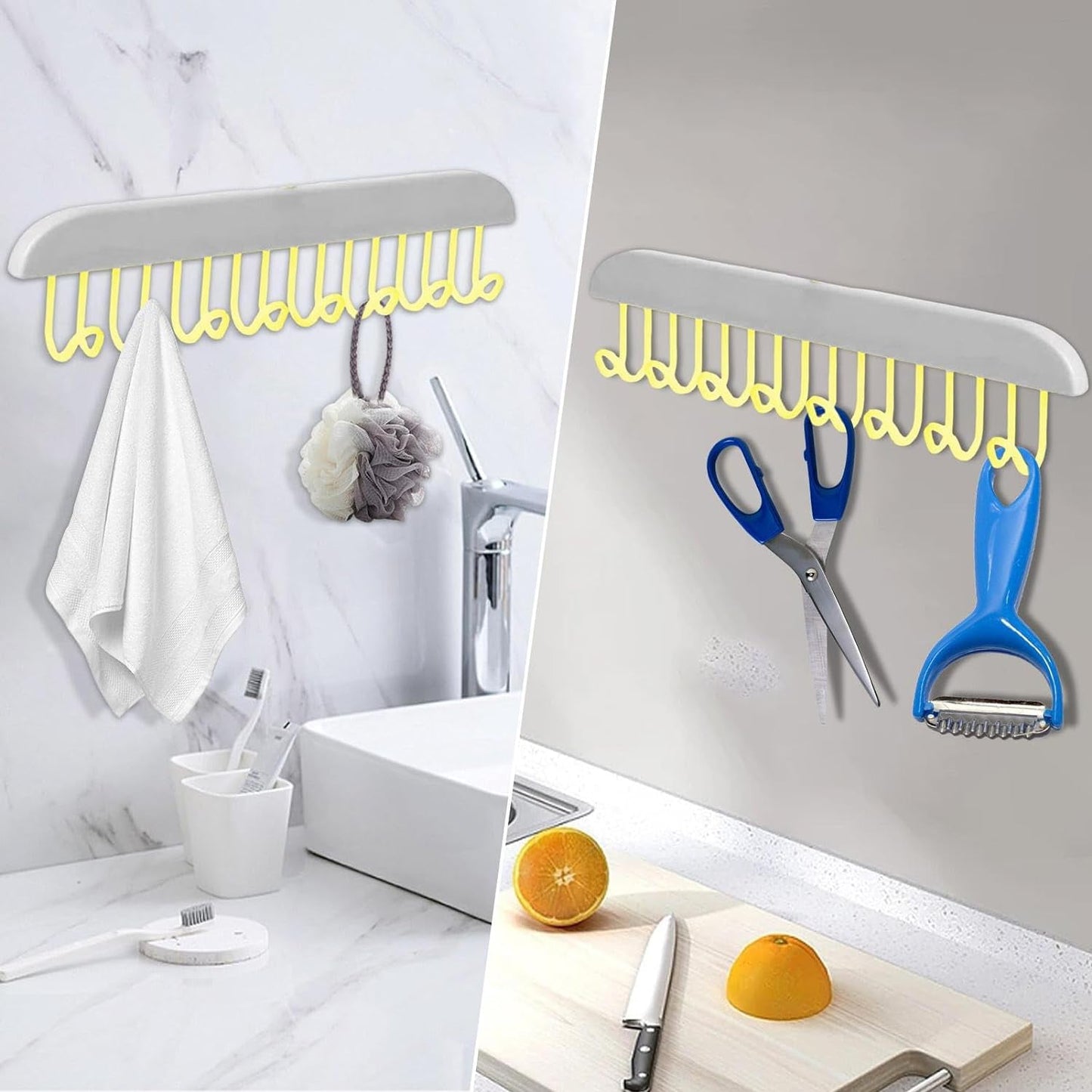 Plastic Organizer Hanger 360 Degree Rotatable Clothes Multifunctional with 8 Hooks Heavy Duty Clothing Tank Top Belt Towel Drying Rack Holder (1 pc) - Springkart 