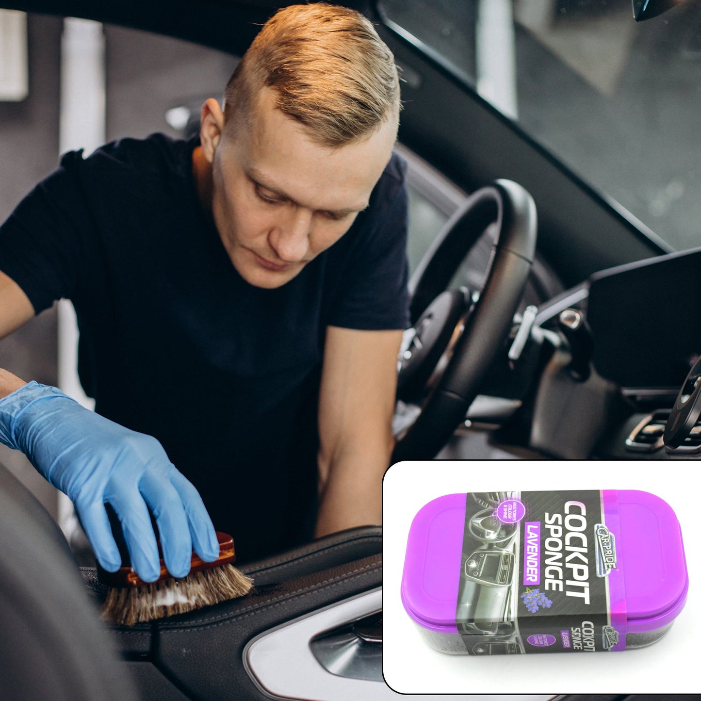 Cockpit Sponge - Polishing Sponge Cleaning Sponge Foam Perfect for Car Polish, Dust Cleaner Car Accessories for Women Men Car Cleaning Supplies Auto Detailing Tools, Sponge Perfect for Car Polish, Paint Care, Washing (1 Pc) - Springkart 