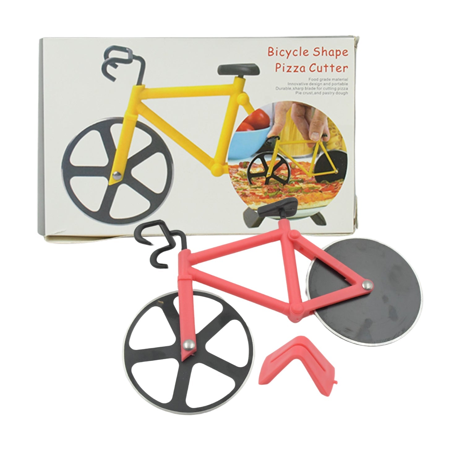 Bicycle Pizza Cutter (1 Pc): Stainless Steel, Unbreakable Handle - Springkart 