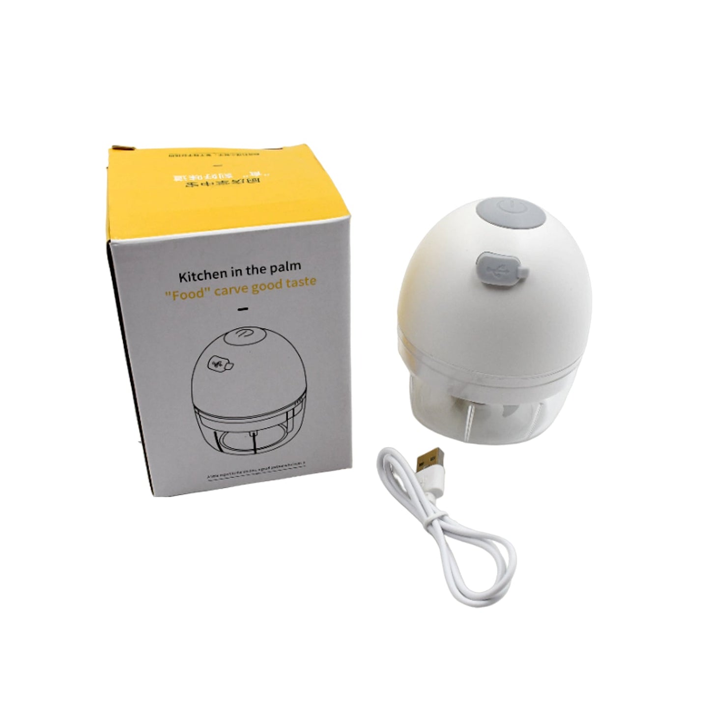 Chopper for Kitchen Electric, Rechargeable Garlic Chopper, Cordless Mini Food Processor, Portable Food Chopper with Detachable Stainless Steel Blade for Garlic, Ginger, Onion, Meat (200ML) - Springkart 