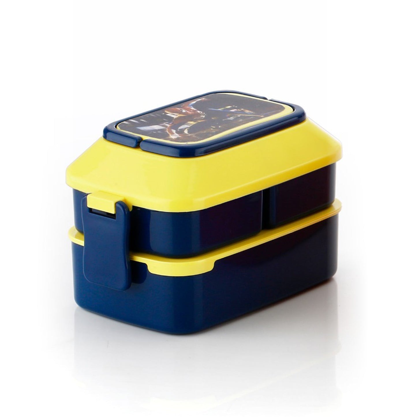 5621 Double Layer Lunch Box Stylish Lid Lunch Box With Fork & Spoon Lunch Box For Children School Lunch Box  - Springkart 