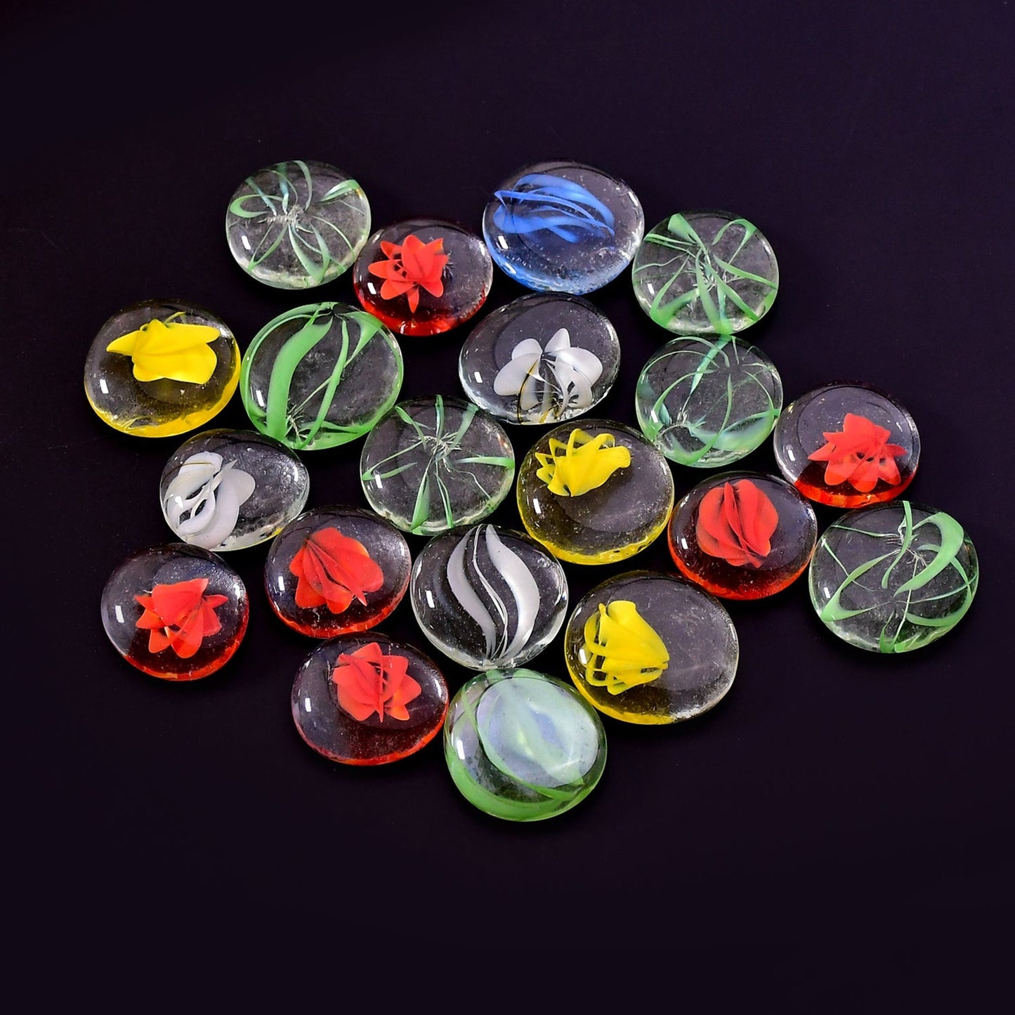 Glass Gem Stone, Flat Round Marbles Pebbles for Vase Fillers, Attractive pebbles for Aquarium Fish Tank. - Springkart 