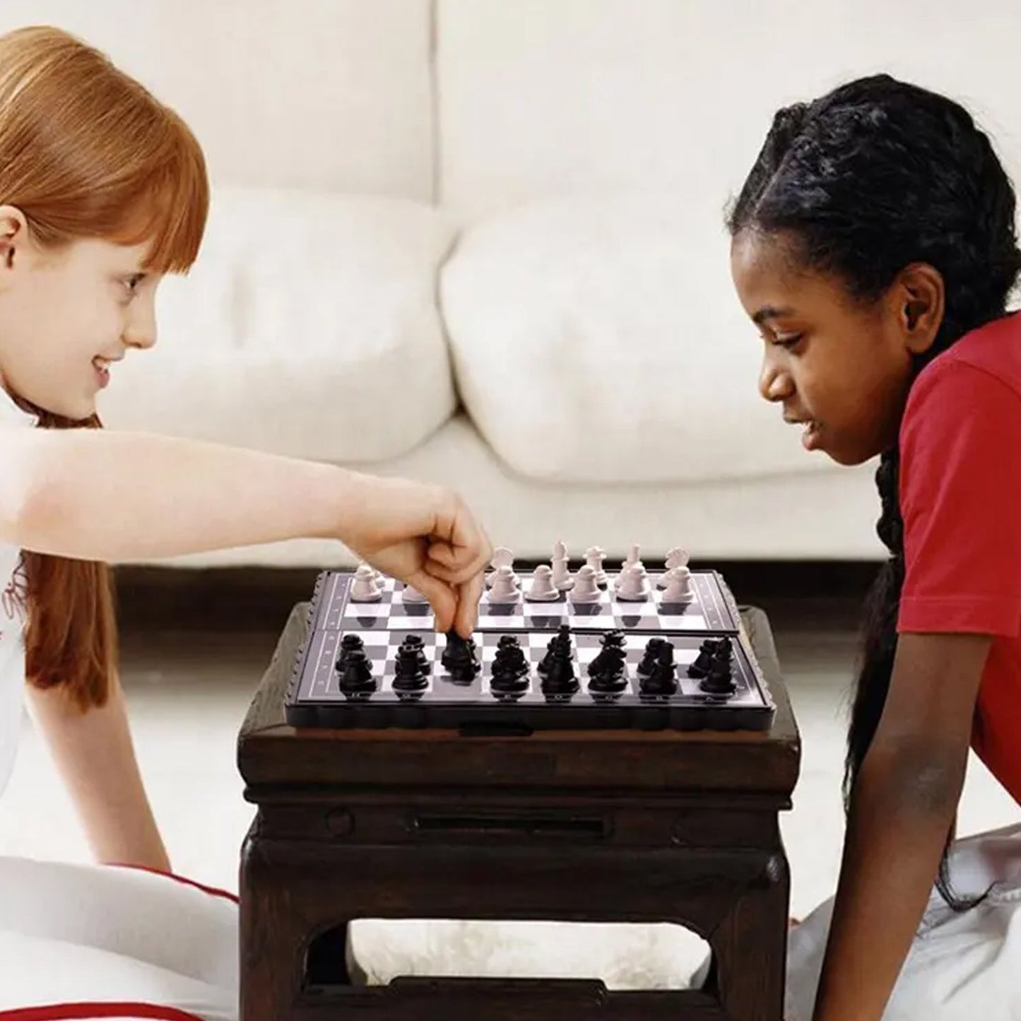 Chess Board 5"x5" Magnetic Chessboard Game Set with Folding Travel Portable Case Travel Chessgame Premium Classic Black & Ivory Color Pieces Prefect Gift for Kids and Adults |1 Pcs| - Springkart 