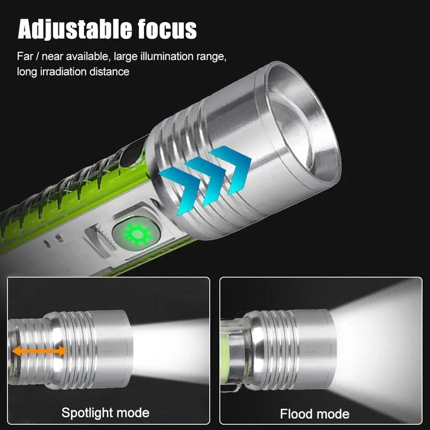 Pattern Flashlight USB Flashlight Rechargeable LED Torch Light (1 Pc) - Springkart 