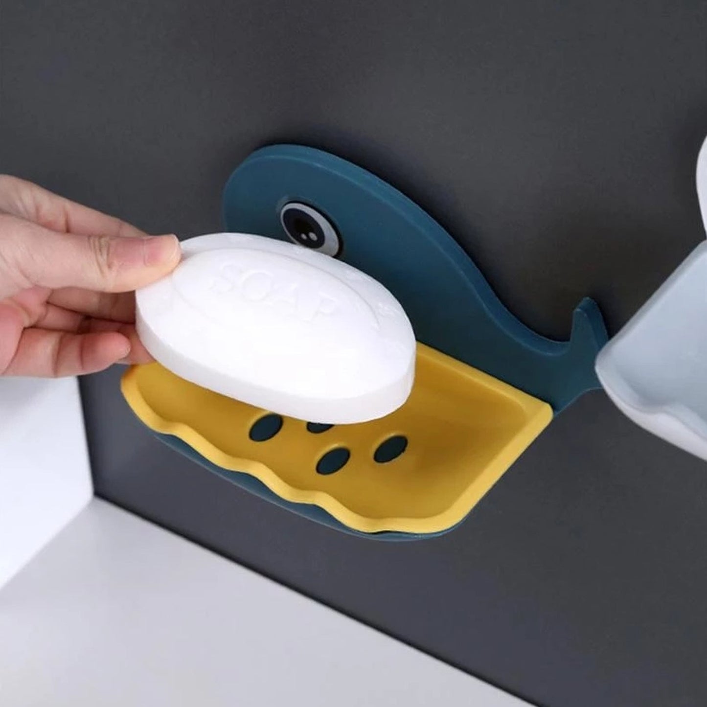 Fish Shape Double Layer Adhesive Waterproof Wall Mounted Soap Bar Holder Stand Rack for Bathroom Shower Wall Kitchen - Springkart 