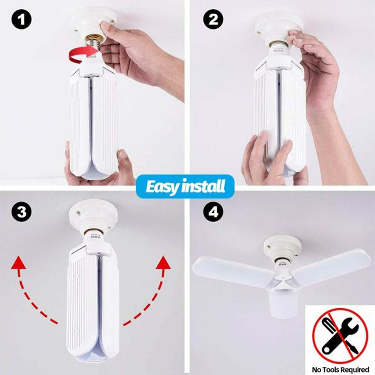 Fan Blade LED Light Bulb, Super Bright Angle Adjustable Home Ceiling - Springkart 