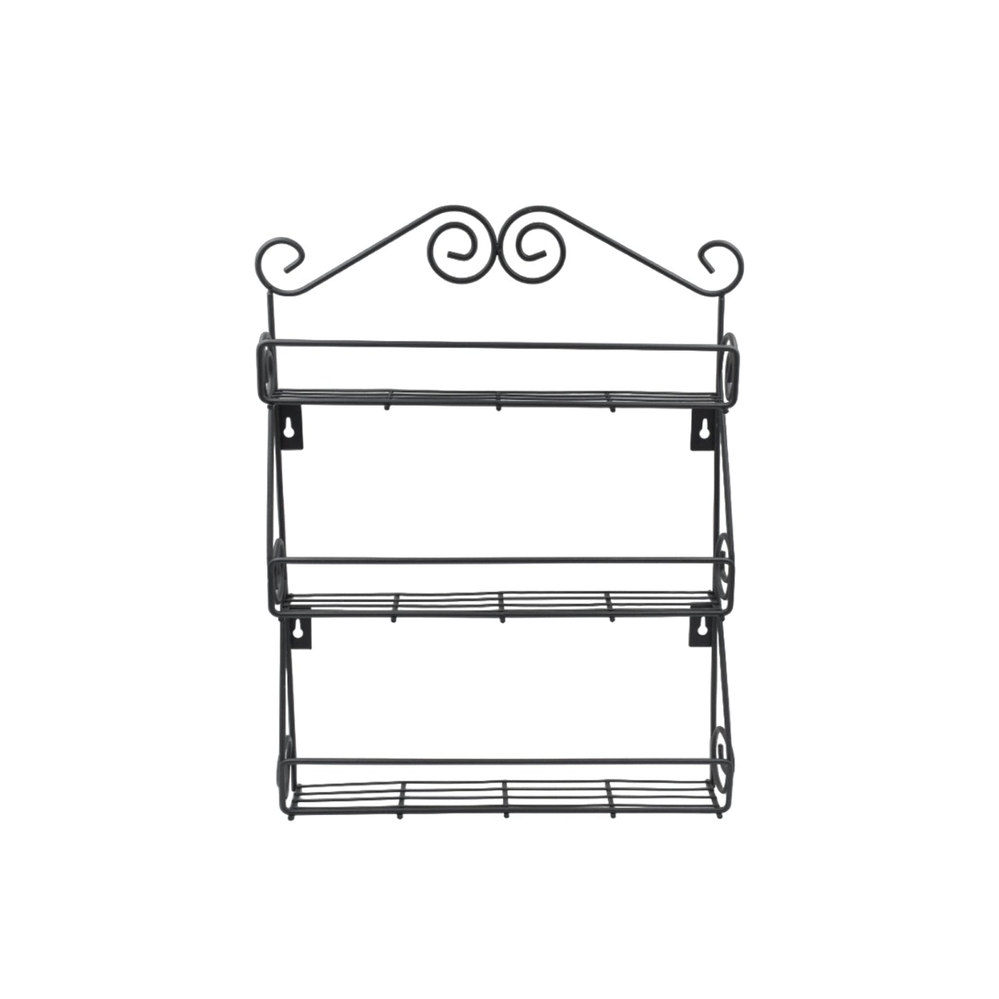 Big Wall Mounted Iron Wall Shelf with 3 Storage Racks for Kitchen, Pantry, Cabinet, Counter top or Free Standing, Rack Holder for Kitchen - Springkart 