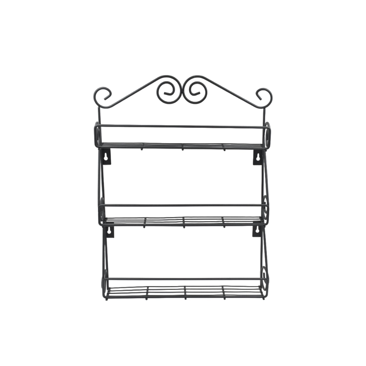 Big Wall Mounted Iron Wall Shelf with 3 Storage Racks for Kitchen, Pantry, Cabinet, Counter top or Free Standing, Rack Holder for Kitchen - Springkart 