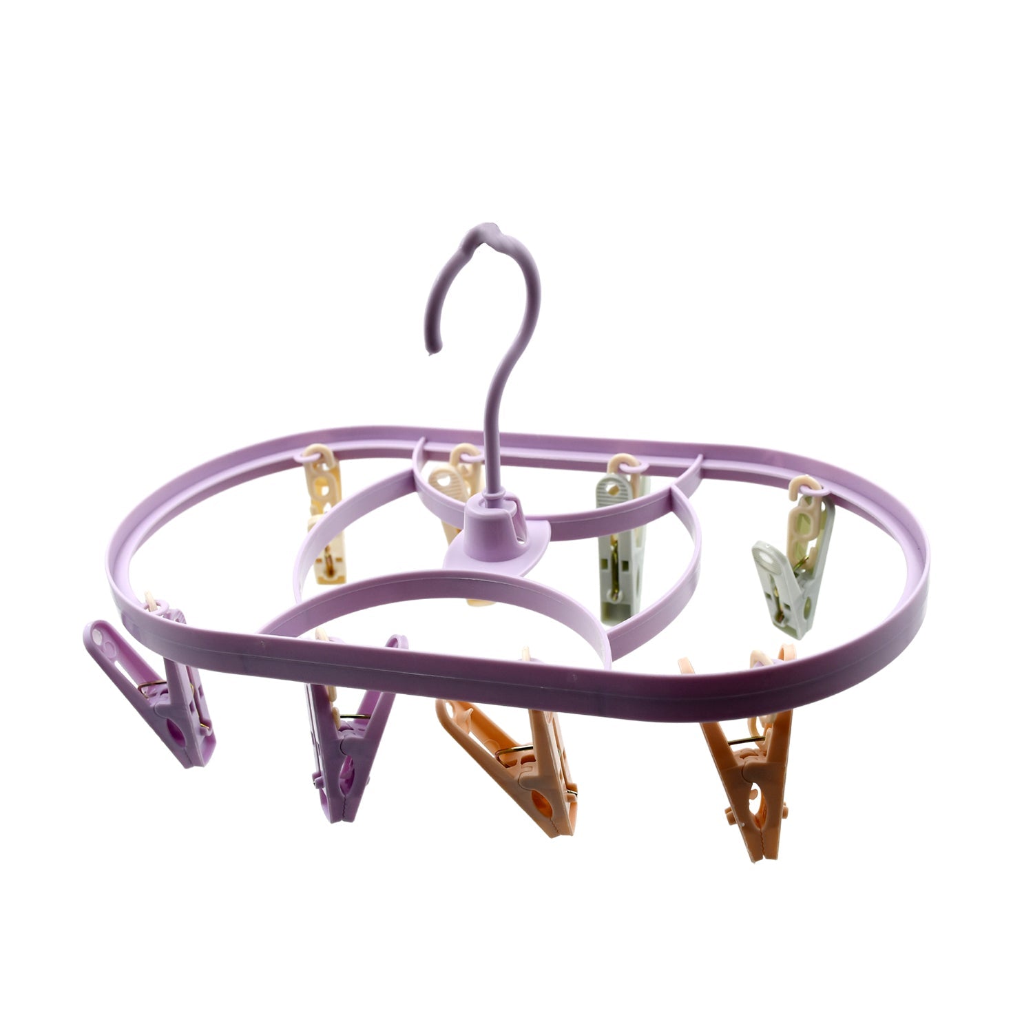 CLOTHESPIN RACK LAUNDRY DRYING RACK, CLOTHES HANGERS WITH 8 CLIPS, CLIP HANGER DRIP HANGER FOR DRYING UNDERWEAR, BABY CLOTHES, SOCKS, BRAS, TOWEL, CLOTH DIAPERS, GLOVE - Springkart 