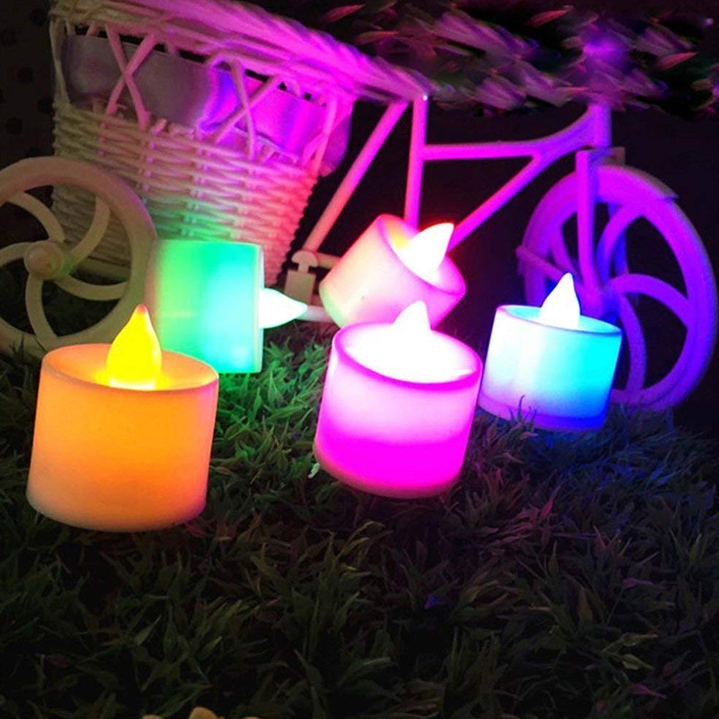 Multicolor LED Tealights Candles (24 Pack): Festive Decorations - Springkart 