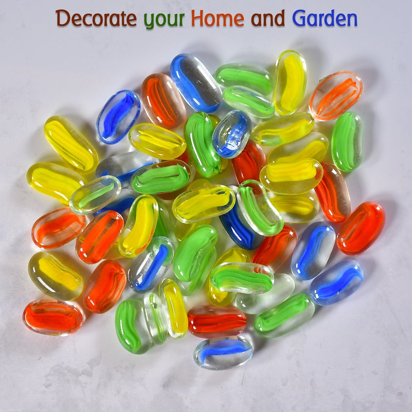 Glass Gem Stone, Flat Round Marbles Pebbles for Vase Fillers, Attractive pebbles for Aquarium Fish Tank. - Springkart 