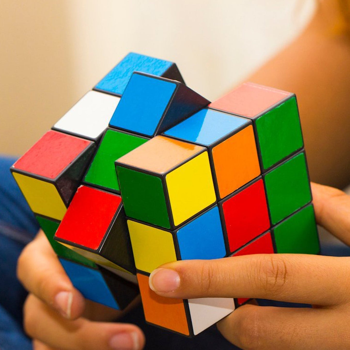 Plastic Fancy 3x3 Small Cube Puzzles Game - 2 Pieces (Multicolour) - Springkart 