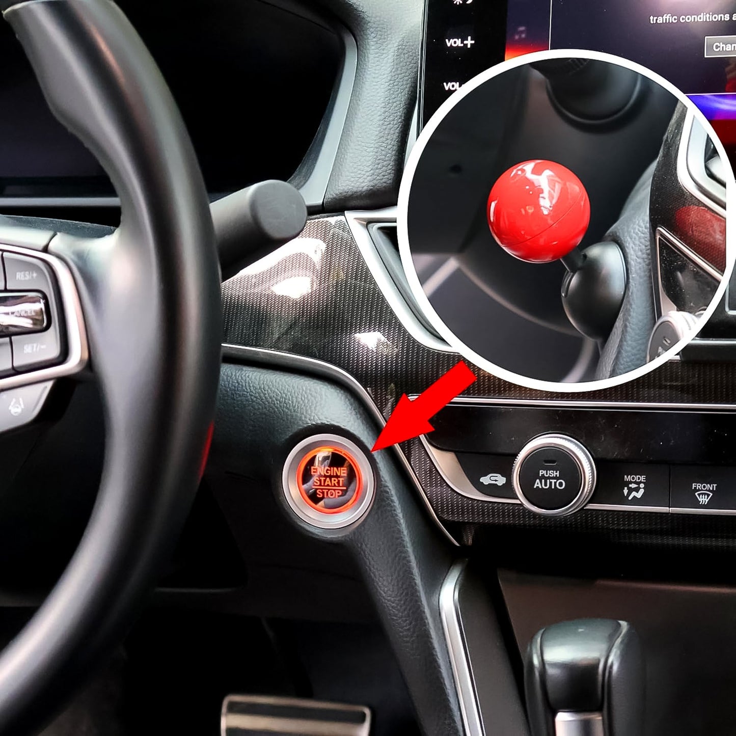 Ball Design Car Push Start Button Rocker / Cover (1 Pc) - Springkart 