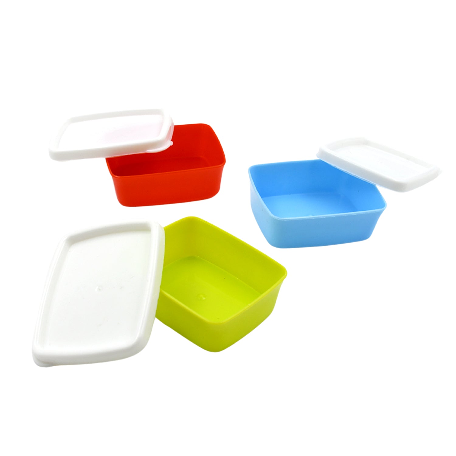 Plastic Airtight Containers Set, Small Plastic Container Set, Rectangular Plastic Food, Pickle, Fridge Containers Multicolor Kitchen Storage Container (3 Pcs Set) - Springkart 
