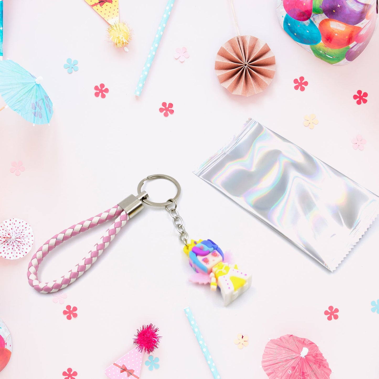 Cute Keychain With Card Gift - Keychain Accessories Key Chain Backpack Charms Car Keys Keychain for Kids Girls, Unicorn Toy and Charm Key- Chain for Bag / Door Key- Ring / car Key- Ring / Party Favor (Mix Color & Design 1 Pc ) - Springkart 