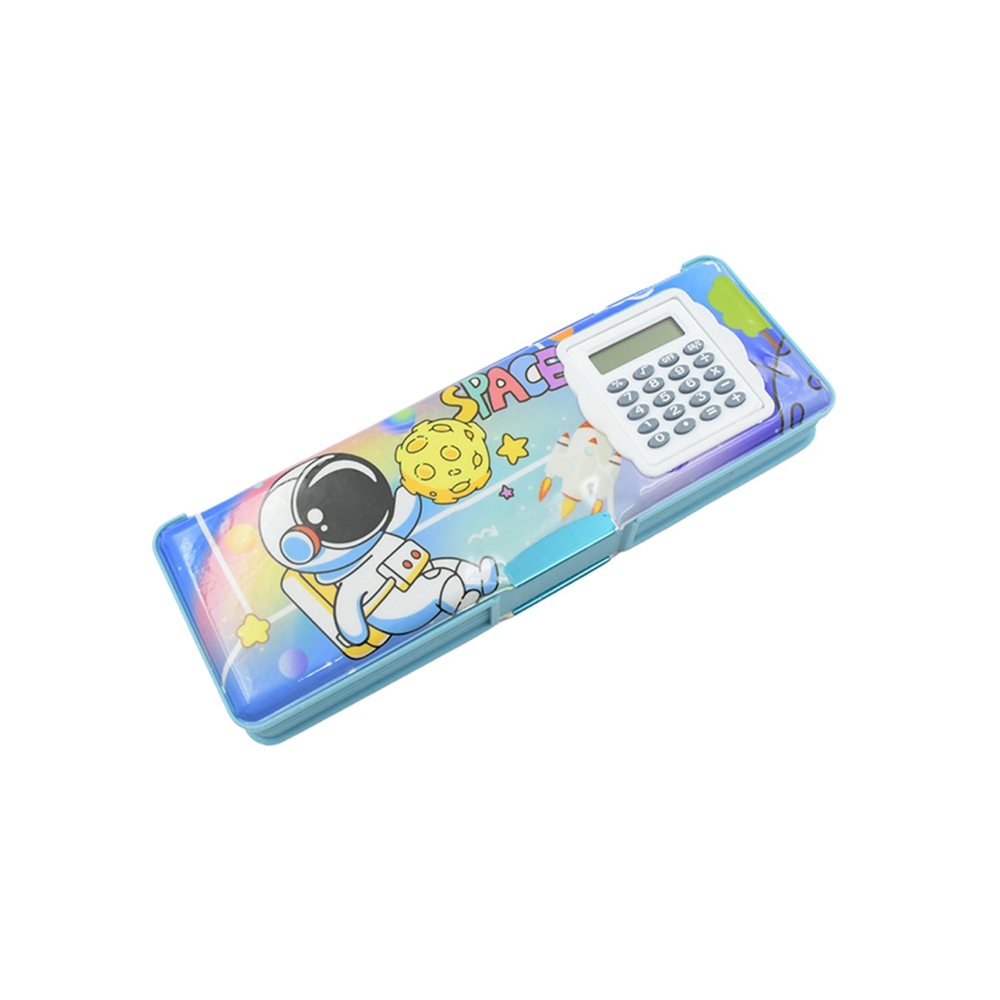Double Sided Magnetic Geometry Box, Pencil Box with Calculator for Boys Art Plastic Pencil Box for Girls and Boys - Springkart 