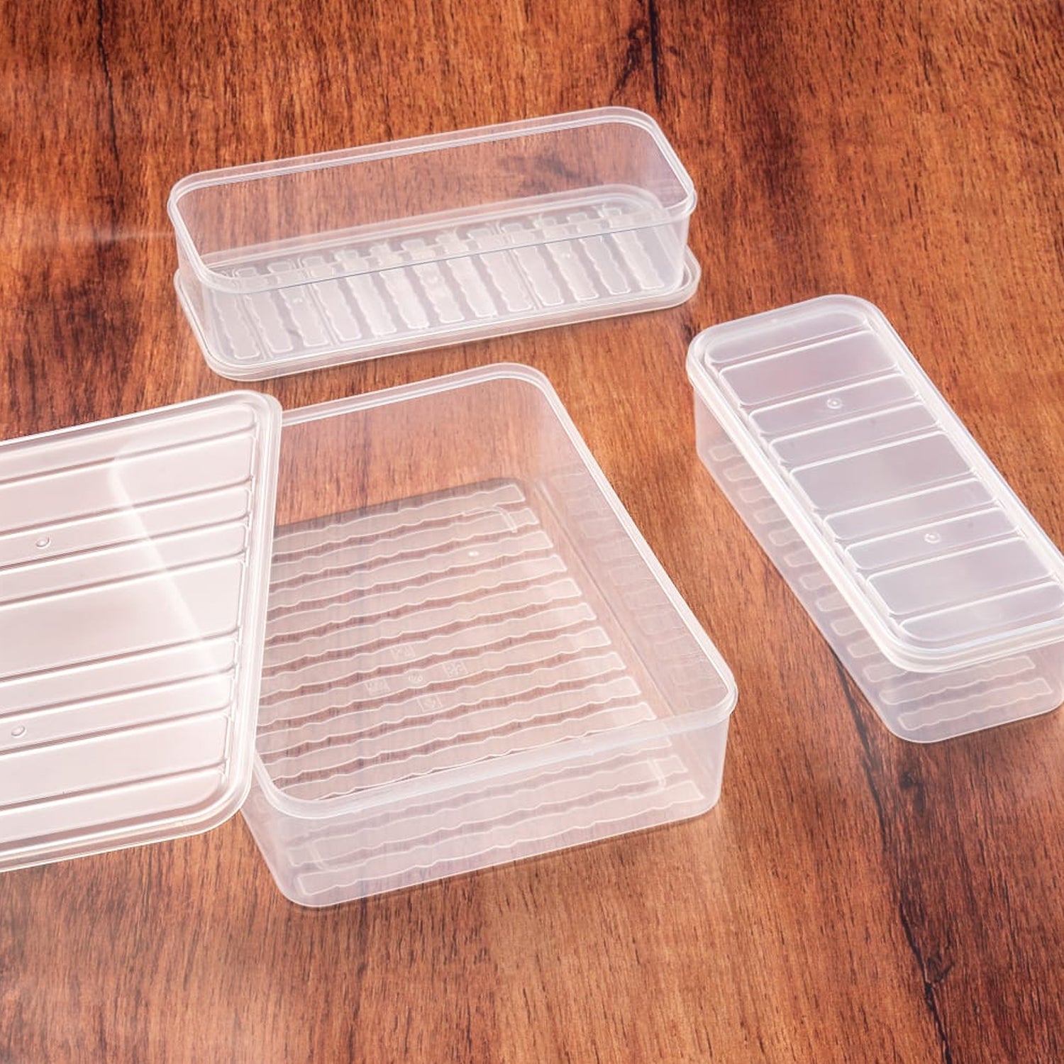 Plastic Food Storage Container for Fridge, fridge storage boxes with Lid Stackable Fridge Storage Containers freeze organizer items and storage, vegetable storage box for fridge, (3 Pcs set) - Springkart 