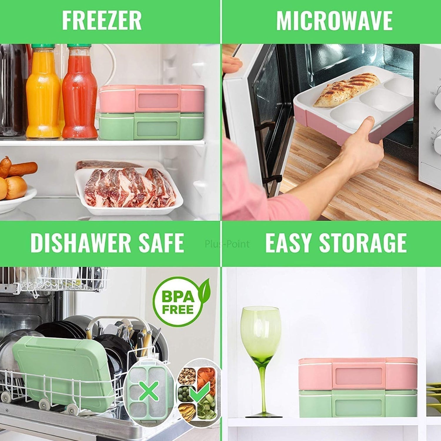 Lunch Box 4 Compartment With Leak Proof Lunch Box For School & Office Use - Springkart 